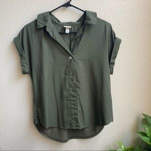 A New Day| Olive Green Top| Size Small